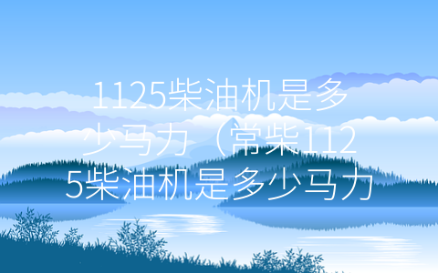 1125柴油机是多少马力（常柴1125柴油机是多少马力）