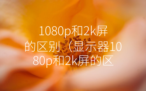 1080p和2k屏的区别（显示器1080p和2k屏的区别）