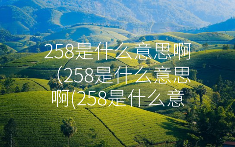 258是什么意思啊（258是什么意思啊(258是什么意思啊）