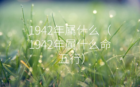 1942年属什么（1942年属什么命 五行）