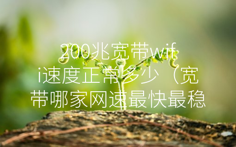 200兆宽带wifi速度正常多少（宽带哪家网速最快最稳定）