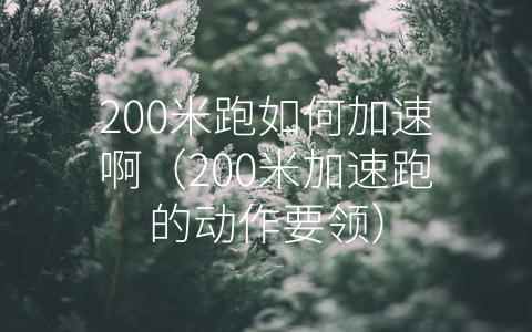 200米跑如何加速啊（200米加速跑的动作要领）