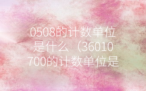 0508的计数单位是什么（36010700的计数单位是什么）