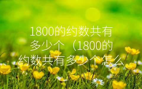 1800的约数共有多少个（1800的约数共有多少个怎么算）