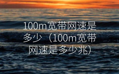 100m宽带网速是多少（100m宽带网速是多少兆）