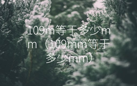 109m等于多少mm（109mm等于多少mm）