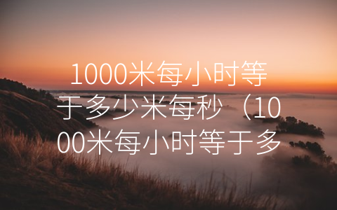 1000米每小时等于多少米每秒（1000米每小时等于多少米每秒物理）