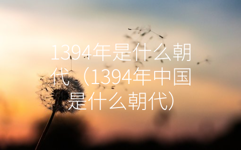 1394年是什么朝代（1394年中国是什么朝代）