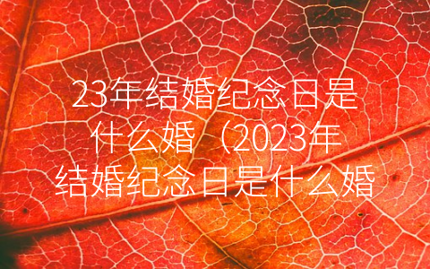 23年结婚纪念日是什么婚（2023年结婚纪念日是什么婚）