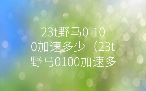 23t野马0-100加速多少（23t野马0100加速多少）