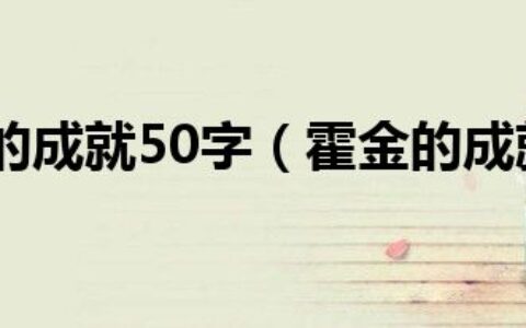 霍金的成就50字（霍金的成就）