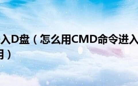 cmd里怎么进入D盘（怎么用CMD命令进入D盘 要详细命令 谢谢了 急用）