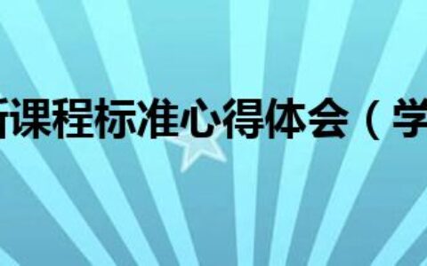 小学数学新课程标准心得体会（学习数学）