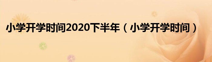 小学开学时间2020下半年（小学开学时间）