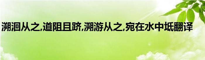 溯洄从之,道阻且跻,溯游从之,宛在水中坻翻译