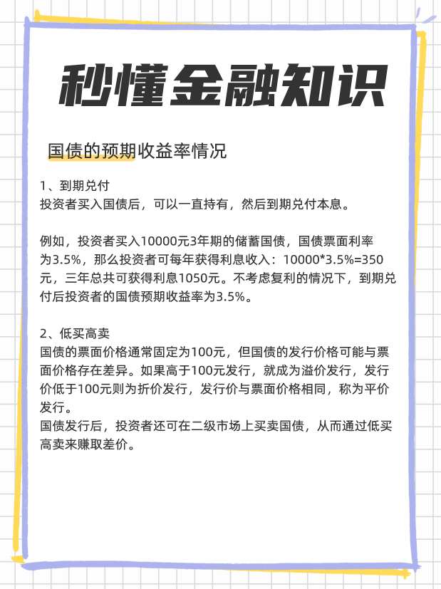 国债到期实际收益？国债收益率计算？