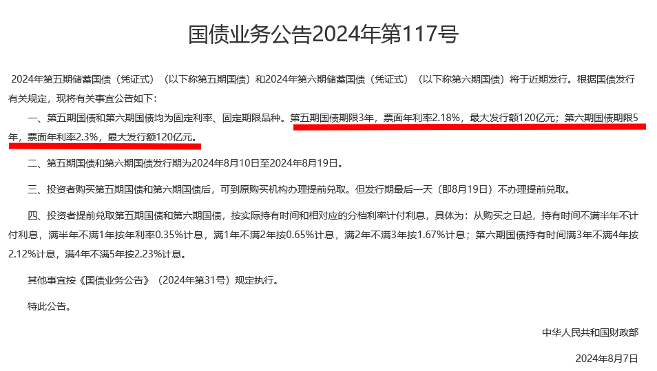 2024年8月最新国债利率？20万买三年国债还是大额存单好？