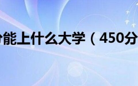 高考450分能上什么大学（450分能上什么大学）